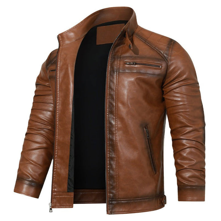 Vincent Moretti | Classic Leather Biker Jacket For Men