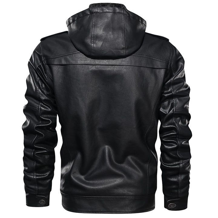 Adrian Rossi | Premium Hooded Leather Jacket For Men